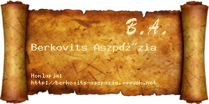 Berkovits Aszpázia névjegykártya